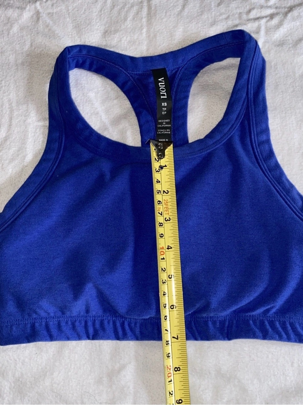 Vuori Cobalt Blue Racerback Sports Bra - Small - J9 - Picture 9 of 11
